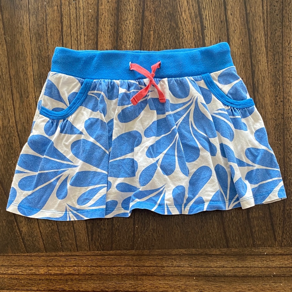 Mini Boden Blue and White Kids Skort with Pink tie size 5-6 years